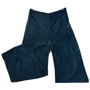 KIMCHI BLUE Women's 4 Dark Green Crushed Velvet High Waist Cropped Culotte Pants